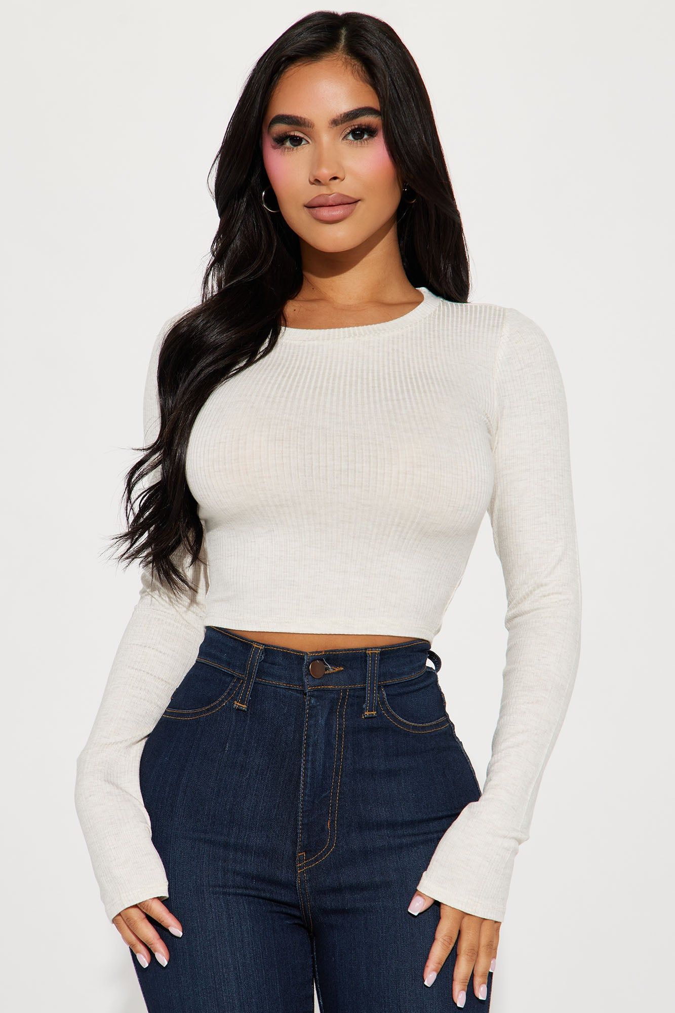 My Everyday Ribbed Tee - Oatmeal sold by Fashion Nova