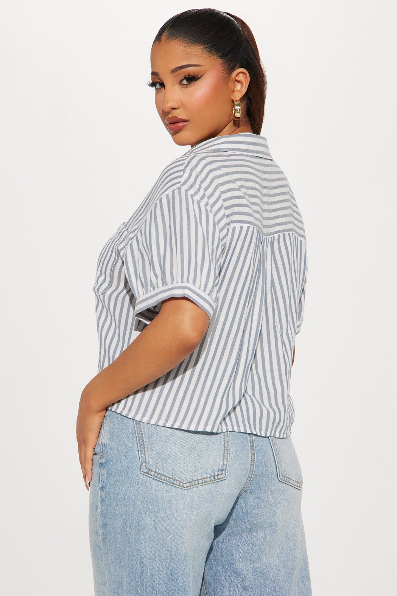 Boat Day Shirt - White/Blue sold by Fashion Nova product image thumbnail 3