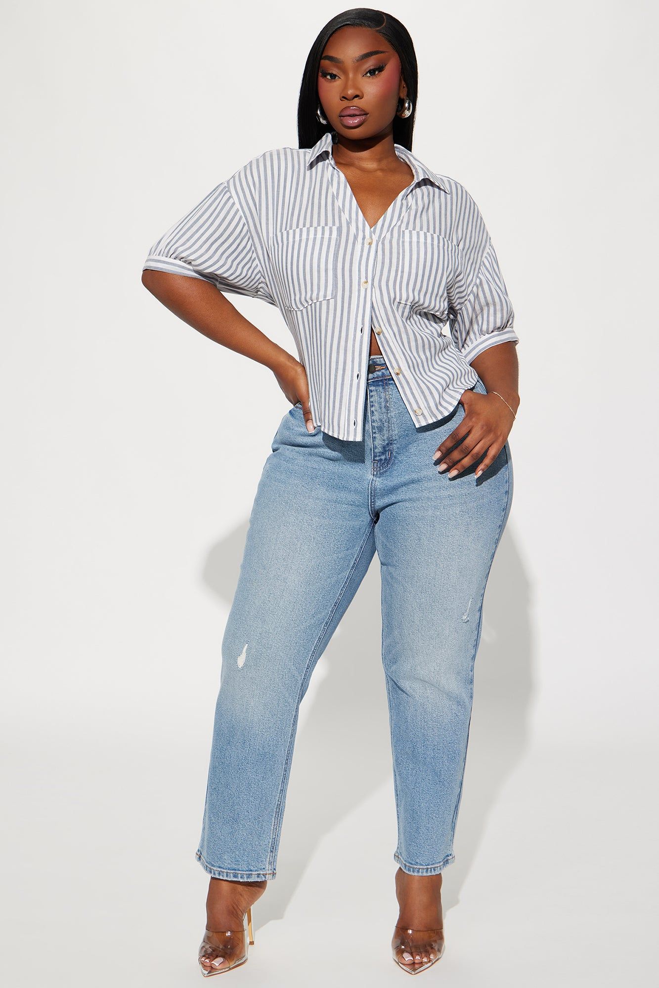 Boat Day Shirt - White/Blue sold by Fashion Nova product image thumbnail 5