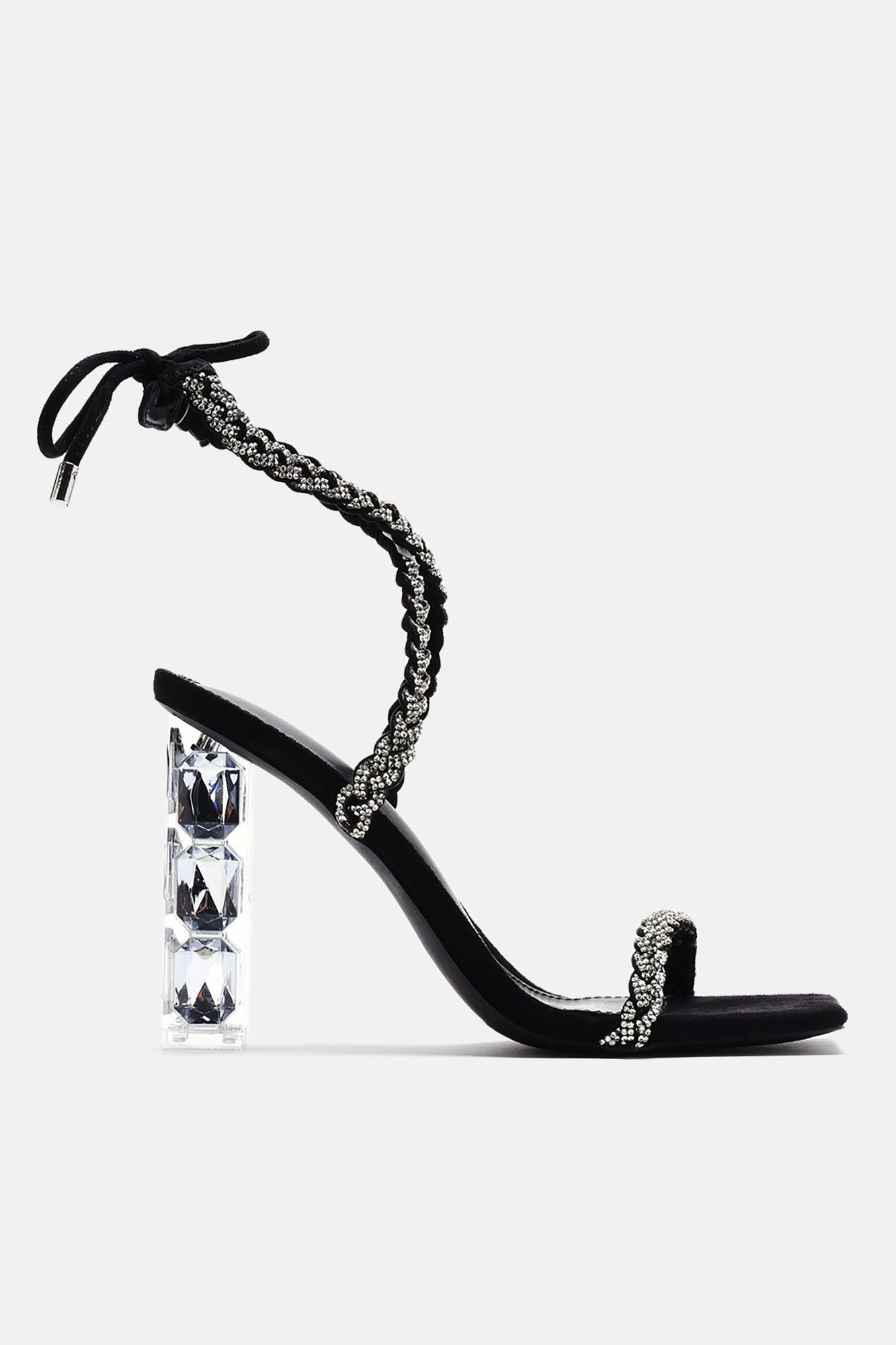 Luxury Views Embellished Heeled Sandals - Black sold by Fashion Nova product image thumbnail 5