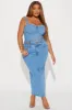 Devine Washed Denim Skirt Set - Medium Wash sold by Fashion Nova