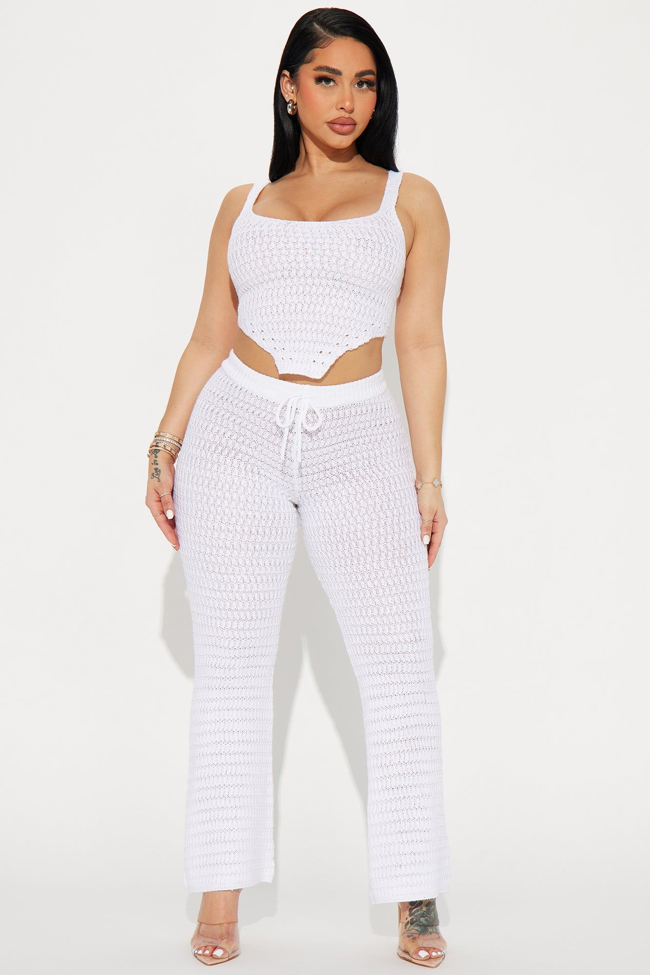 Carol Crochet Pant Set - White sold by Fashion Nova