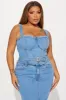 Devine Washed Denim Skirt Set - Medium Wash sold by Fashion Nova