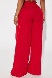 Business With A Side of Cool Trouser - Red sold by Fashion Nova