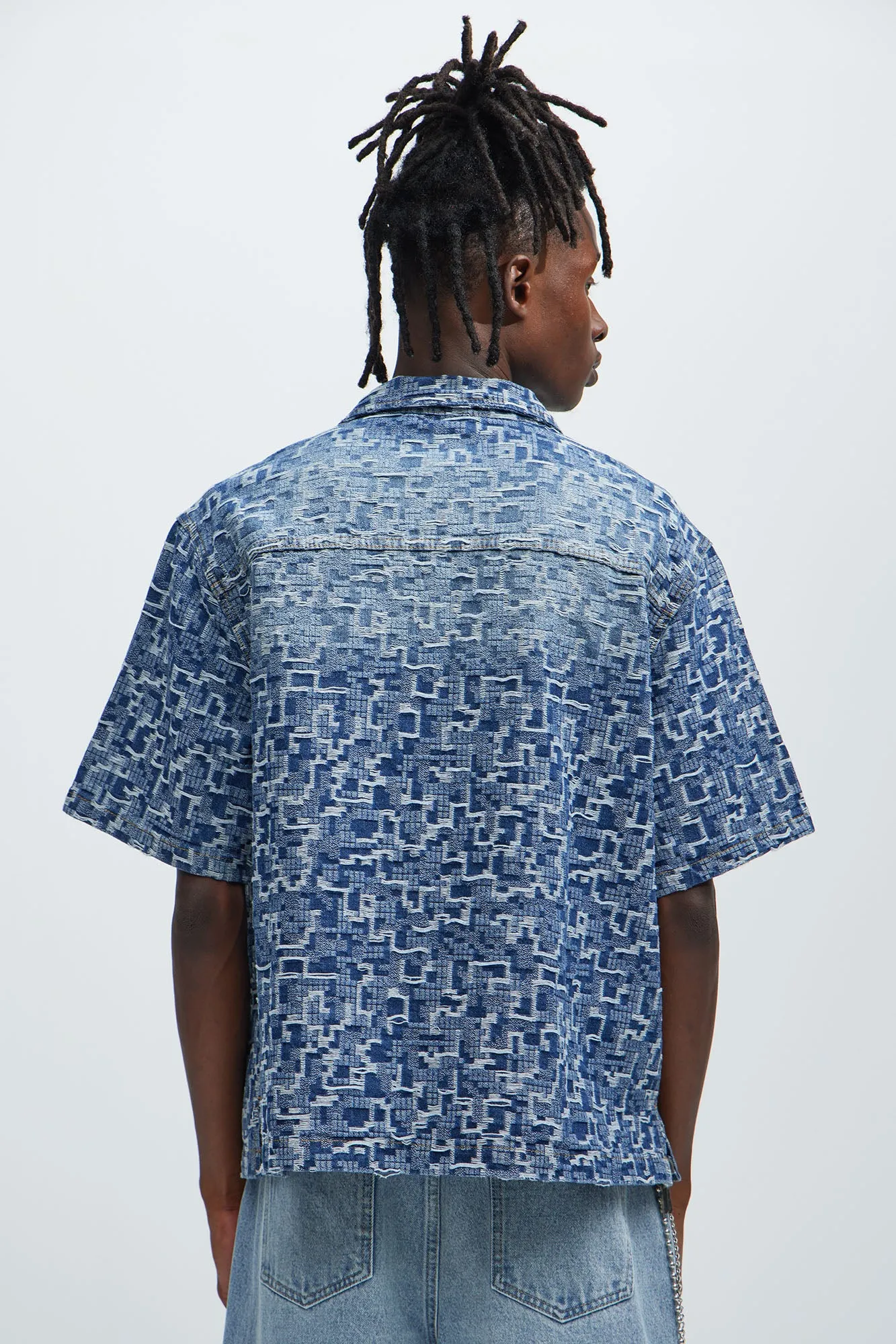 Arrow Jacquard Shirt - Light Blue Wash sold by Fashion Nova product image thumbnail 4