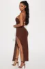 Holly Sweater Slit Maxi Dress - Chocolate sold by Fashion Nova