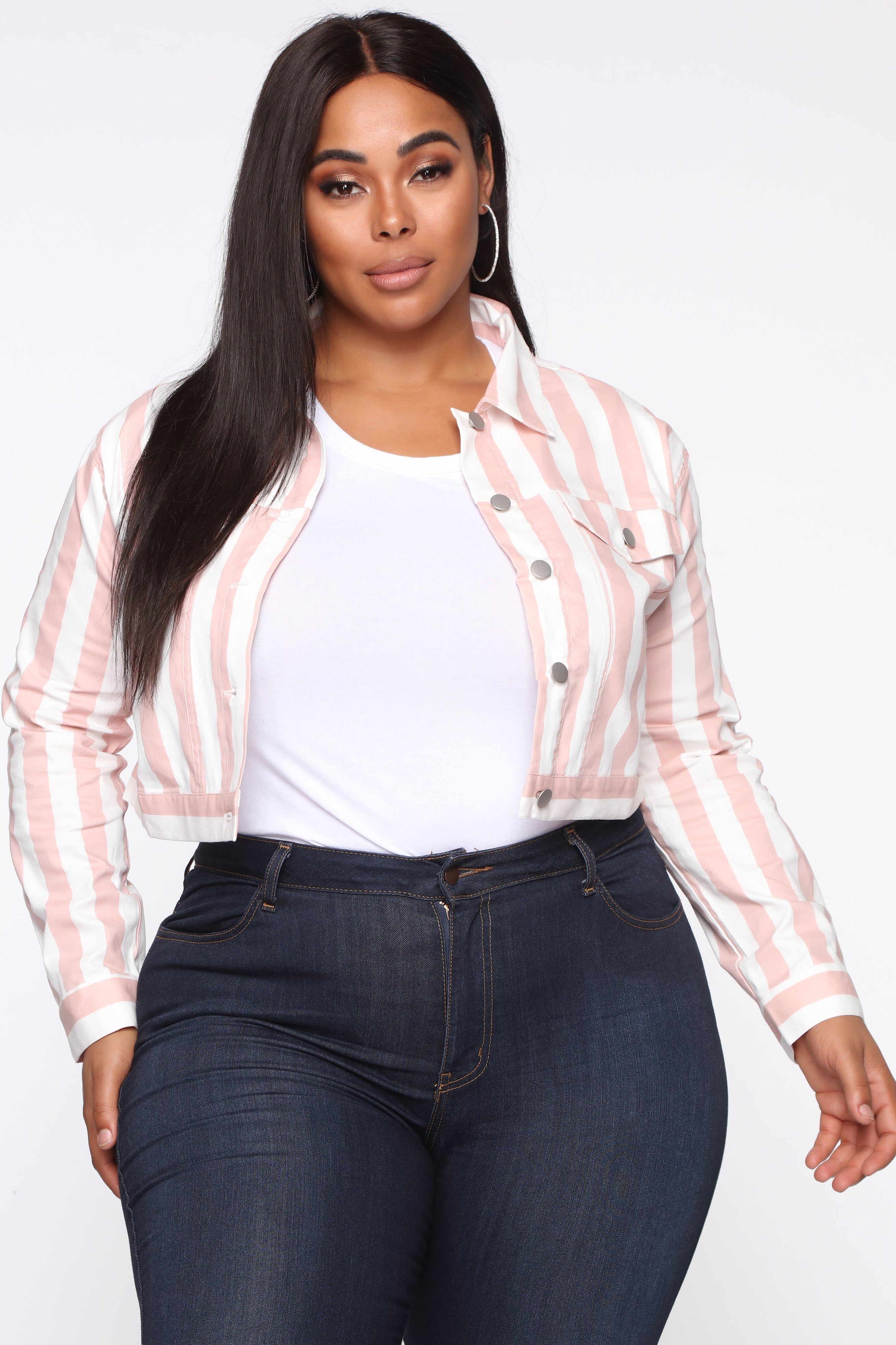 Stripe It Off Jacket - Pink sold by Fashion Nova product image thumbnail 5