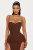 Holly Sweater Slit Maxi Dress - Chocolate sold by Fashion Nova