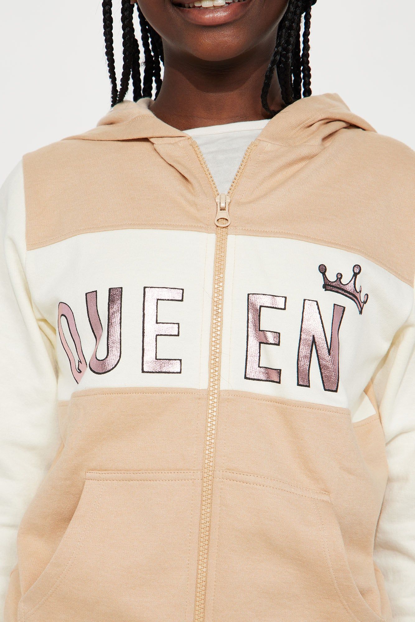 Mini Queen Fleece Jogger Set - Khaki/combo sold by Fashion Nova product image thumbnail 3