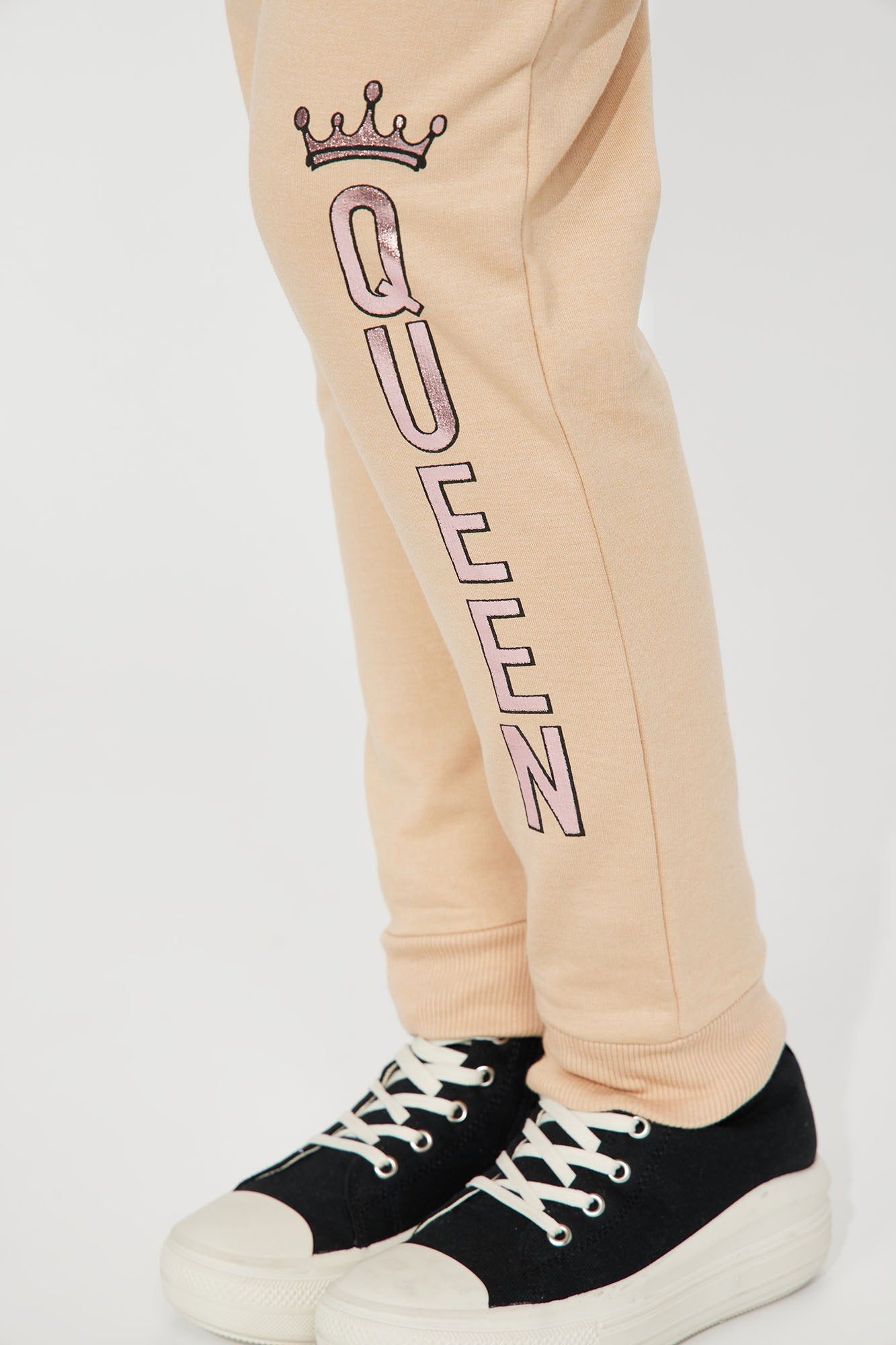 Mini Queen Fleece Jogger Set - Khaki/combo sold by Fashion Nova product image thumbnail 4