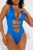 Sun Soaked Ribbed Strappy 1 Piece Swimsuit - Royal sold by Fashion Nova