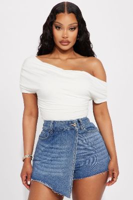 Oksana One Shoulder Top - Ivory sold by Fashion Nova