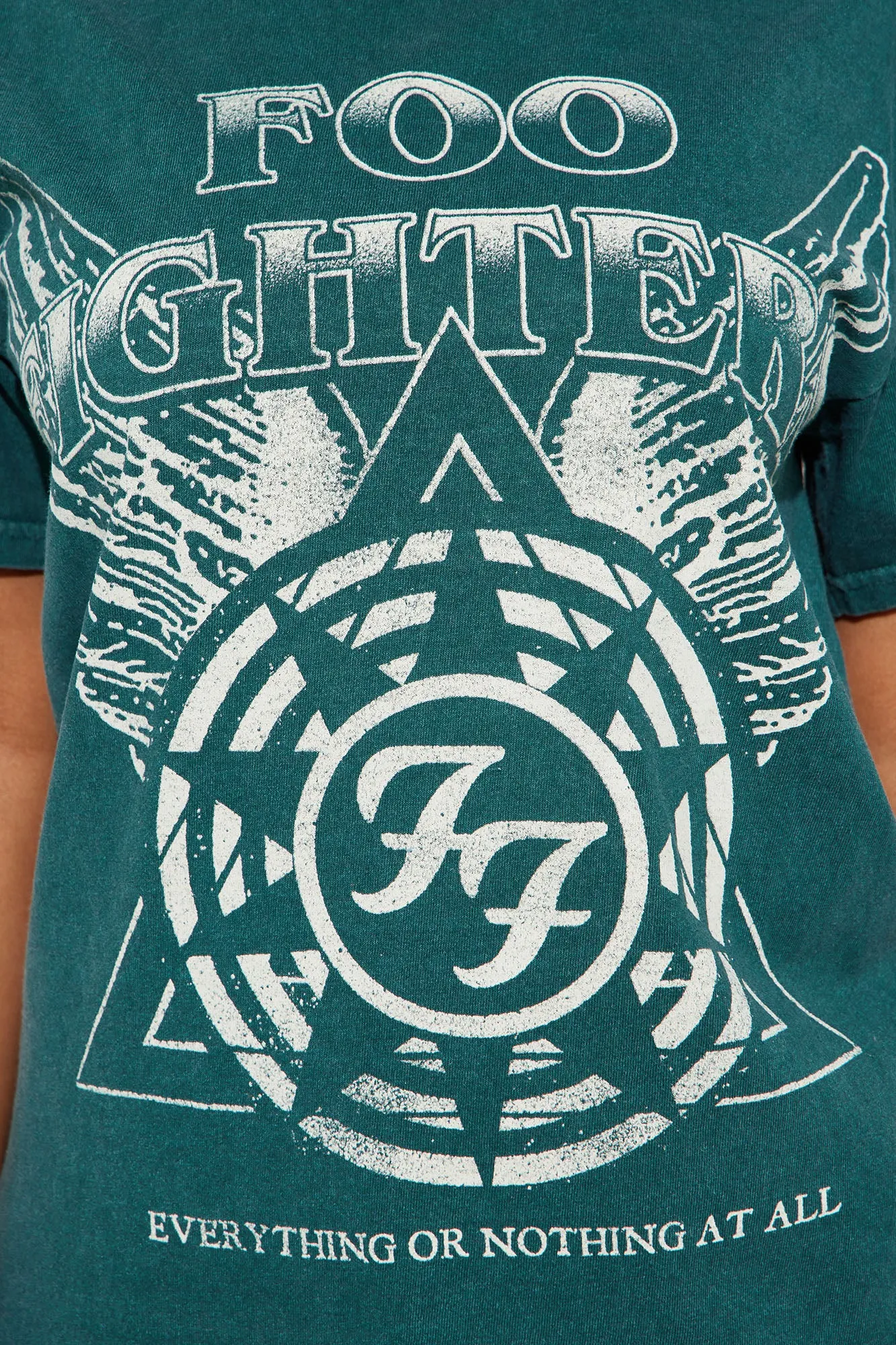 Foo Fighters Tour Washed Tee - Green sold by Fashion Nova product image thumbnail 2