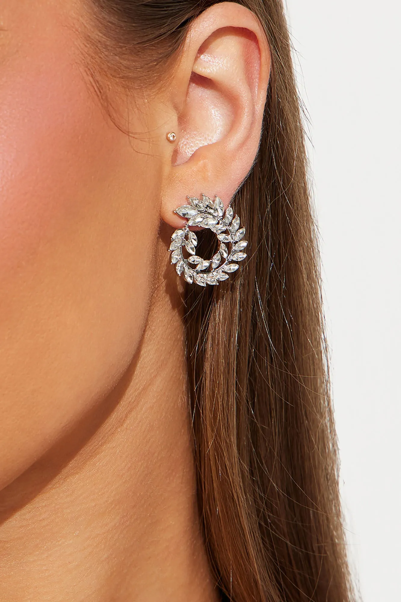 Vine Of Rhinestone Earrings - Silver sold by Fashion Nova