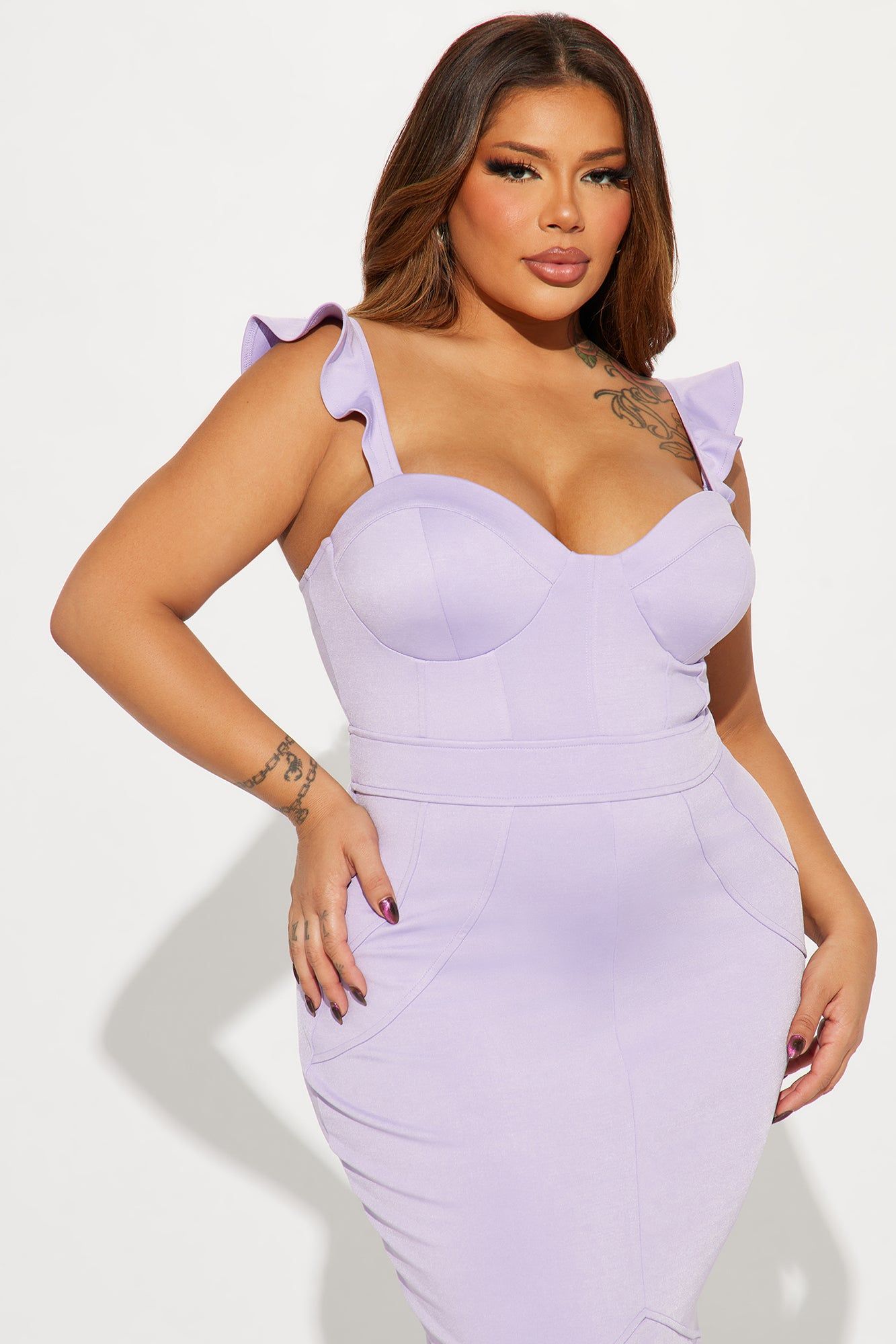 Selena Ruffle Maxi Dress - Purple sold by Fashion Nova product image thumbnail 5
