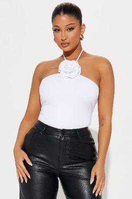 Roselle Halter Top - White sold by Fashion Nova