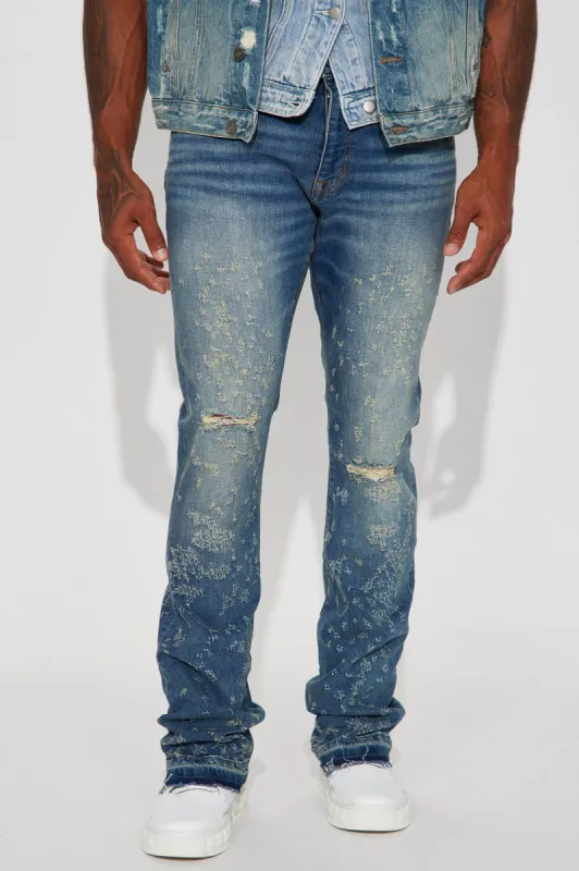 Reaching Goals Stacked Skinny Flare Jeans - Medium Wash sold by Fashion Nova