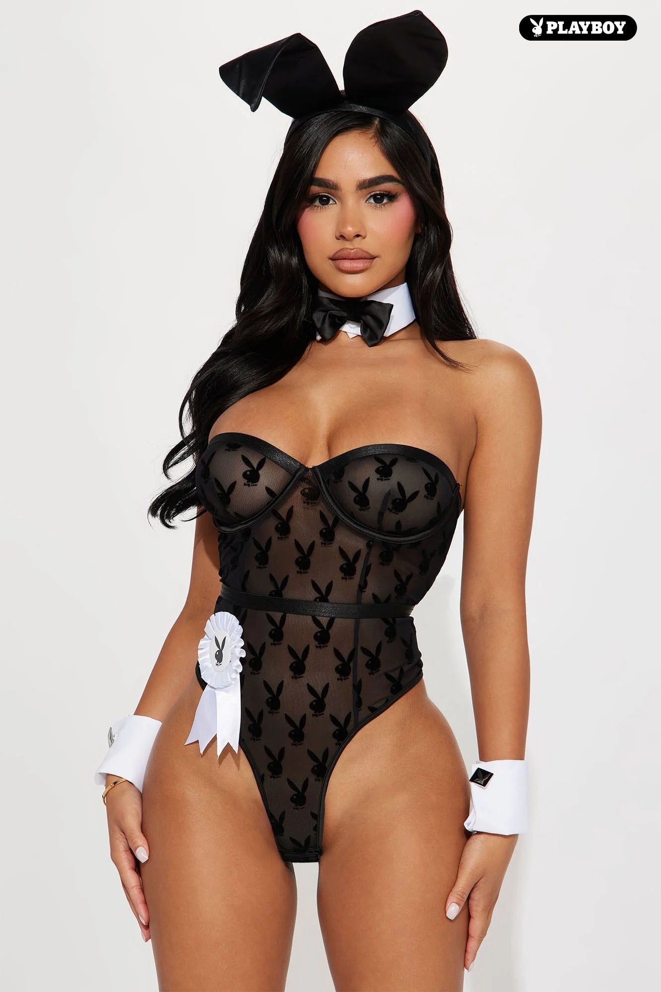Playboy Peep Show Bunny 8 Piece Costume Set - Black sold by Fashion Nova