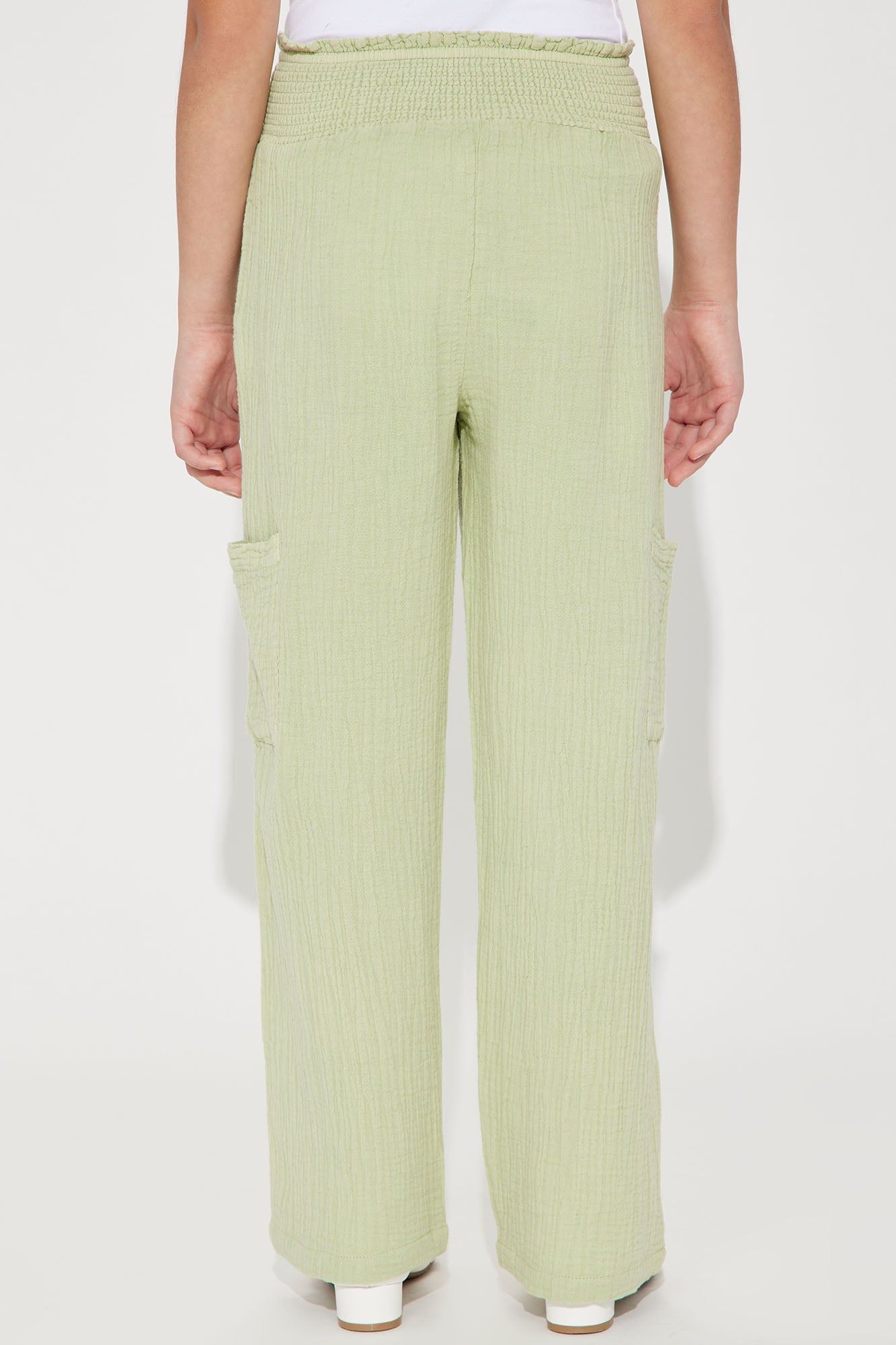 Mini Meadow High Rise Wide Leg Washed Gauze Pant - Green sold by Fashion Nova product image thumbnail 3