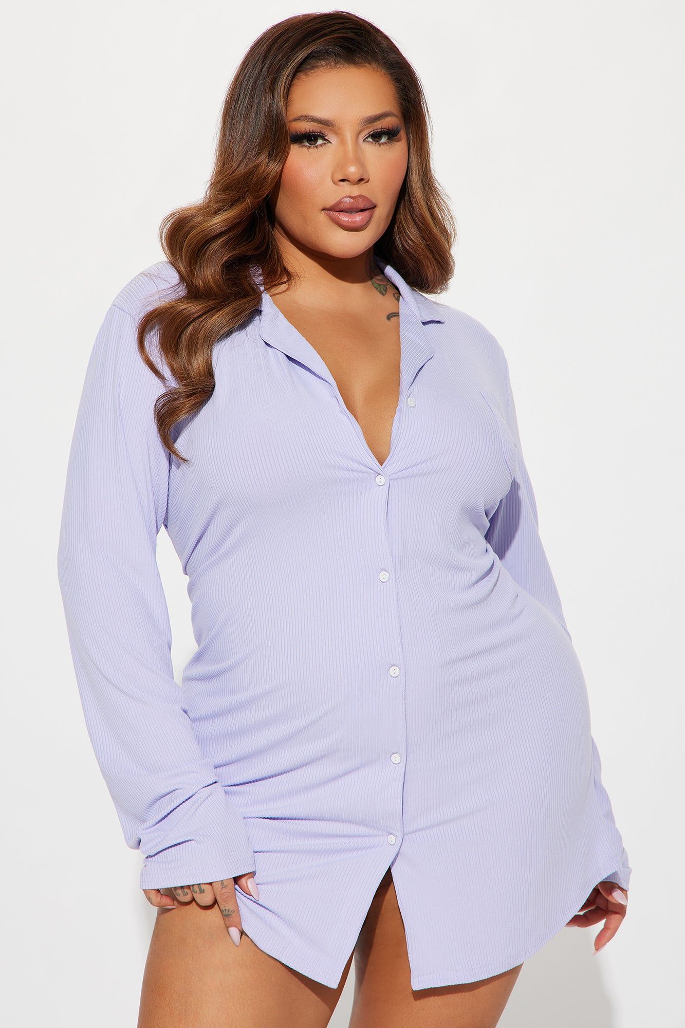 Lounging Around PJ Sleep Shirt - Purple sold by Fashion Nova product image thumbnail 5