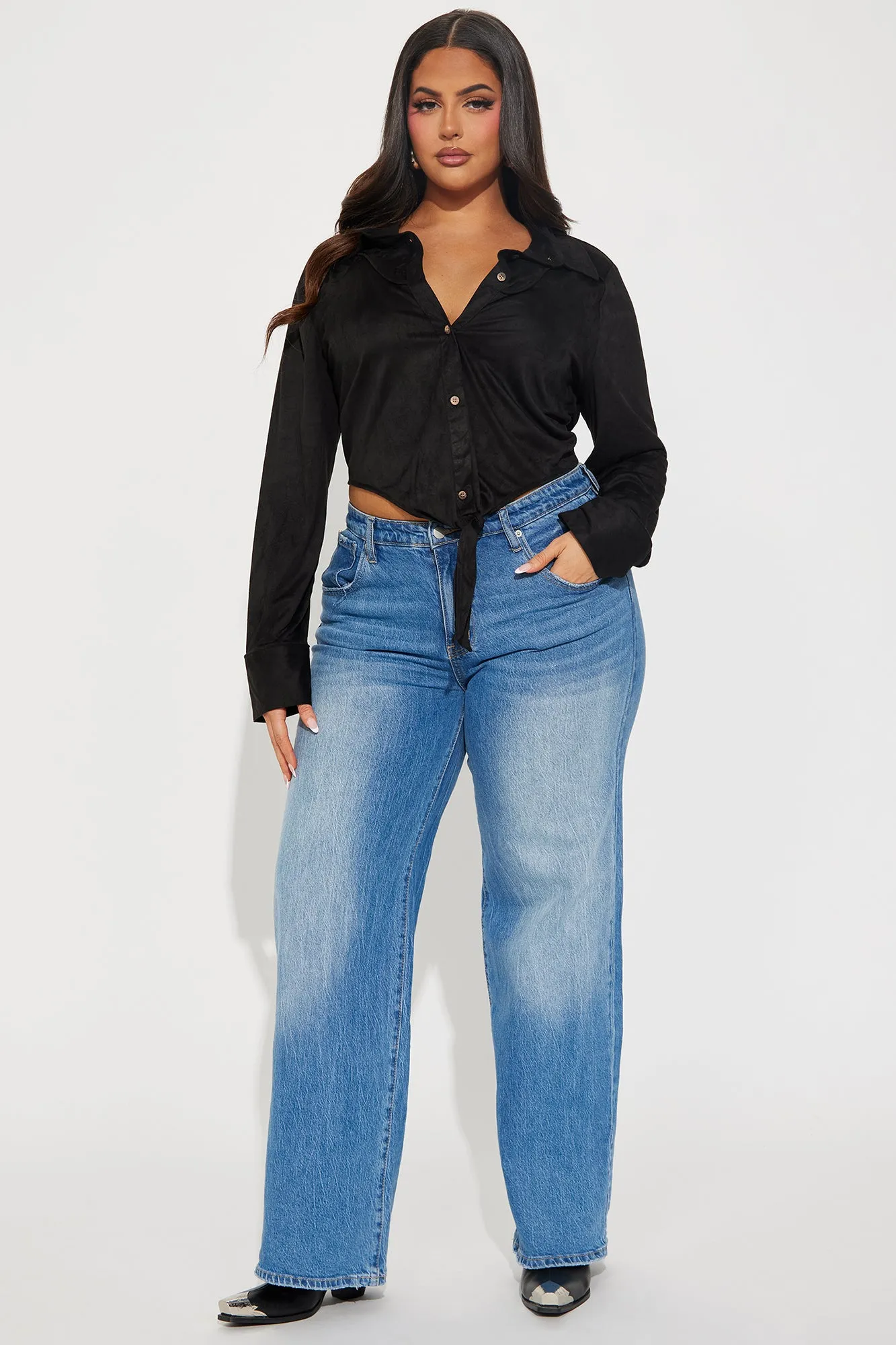 Yee Haw Faux Suede Shirt - Black sold by Fashion Nova product image thumbnail 5