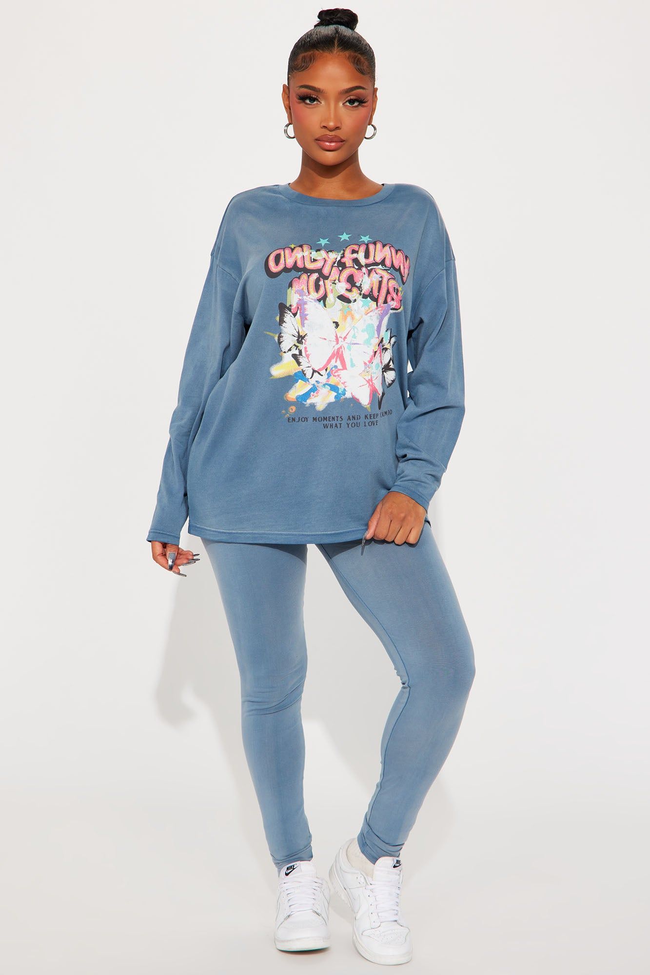 Only Fun Legging Set - Blue sold by Fashion Nova