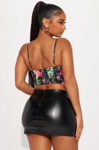 Wisteria Floral Corset Top - Black/combo sold by Fashion Nova
