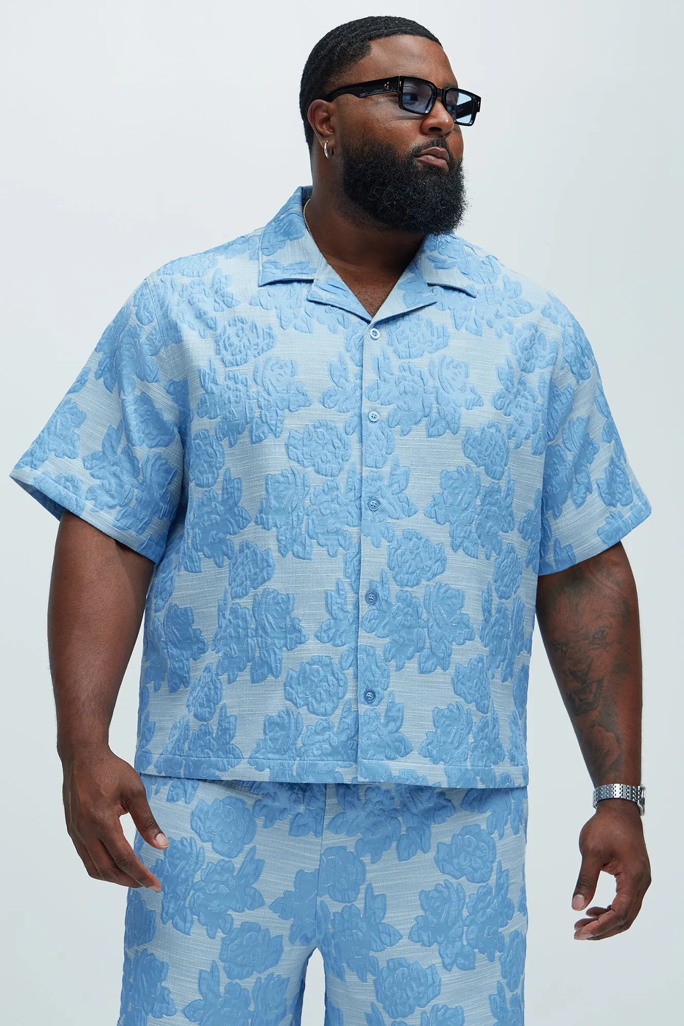 Bartlett Jacquard Shirt - Blue/combo sold by Fashion Nova product image thumbnail 5