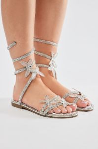 Mariposa Love Wrap Up Sandals - Silver sold by Fashion Nova