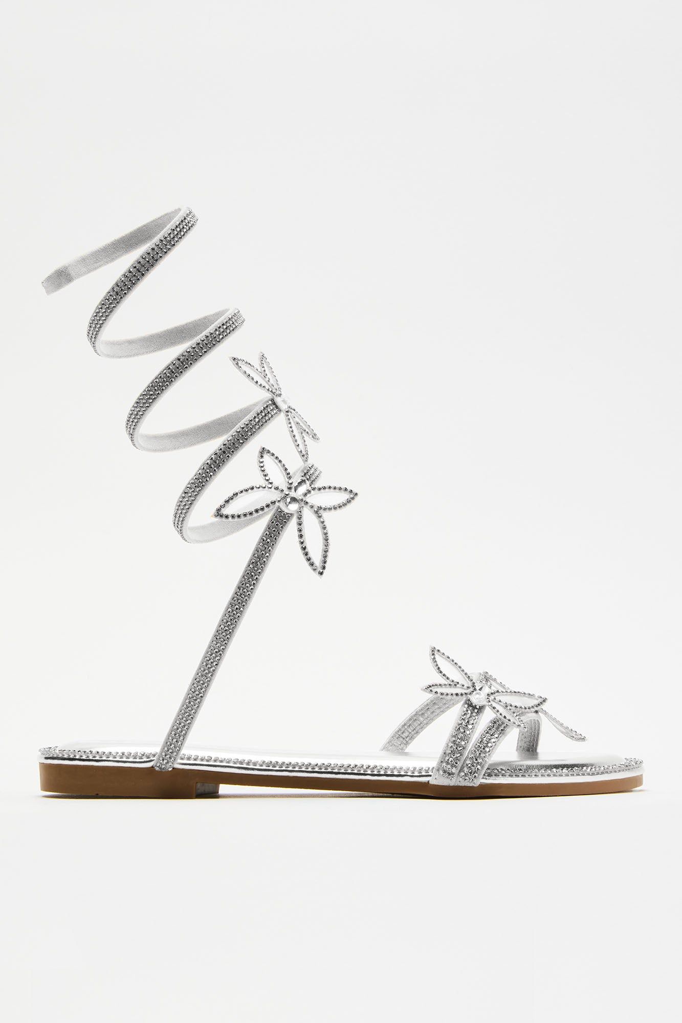 Mariposa Love Wrap Up Sandals - Silver sold by Fashion Nova