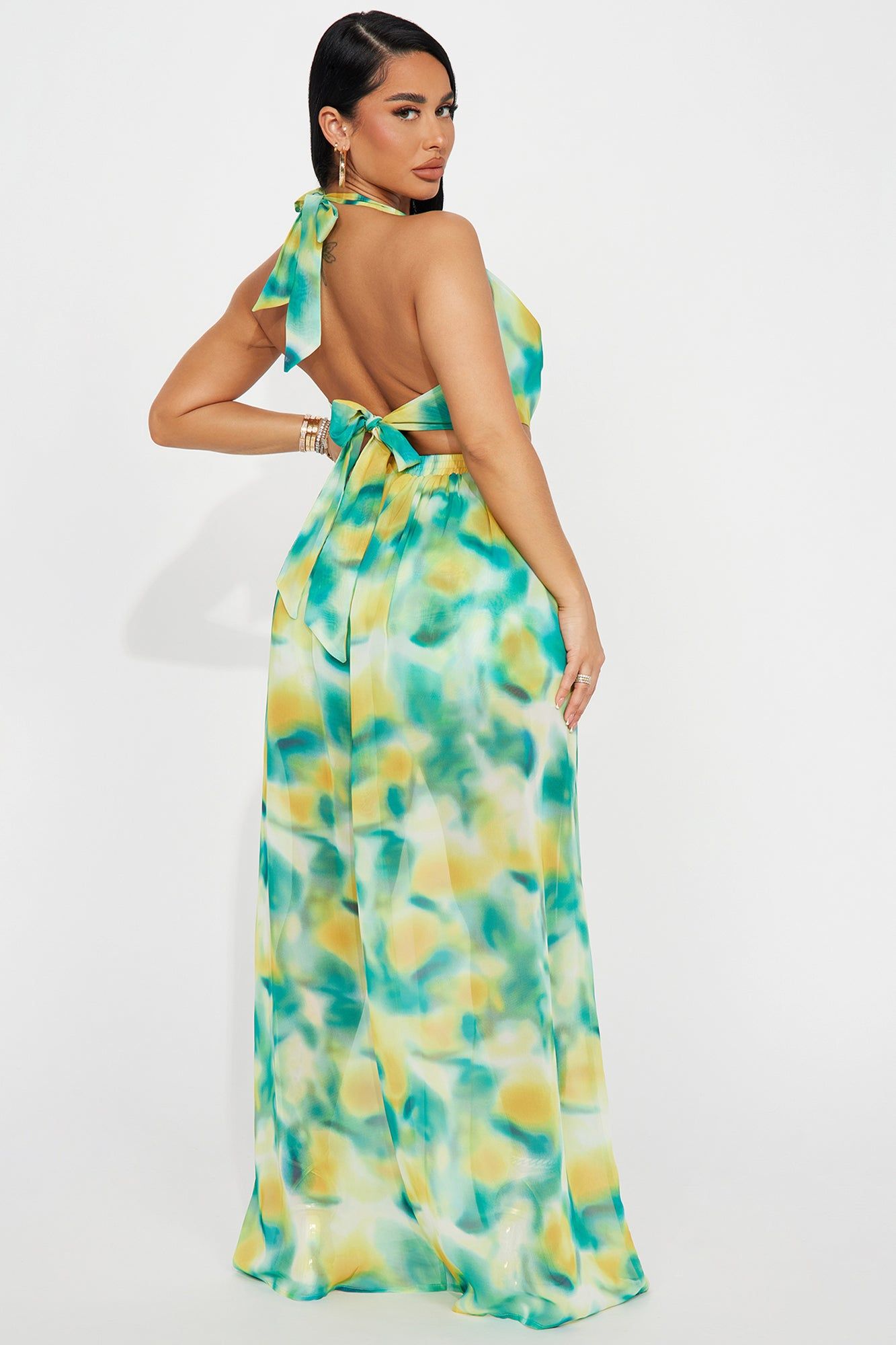 Blair Maxi Romper - Green/combo sold by Fashion Nova product image thumbnail 3