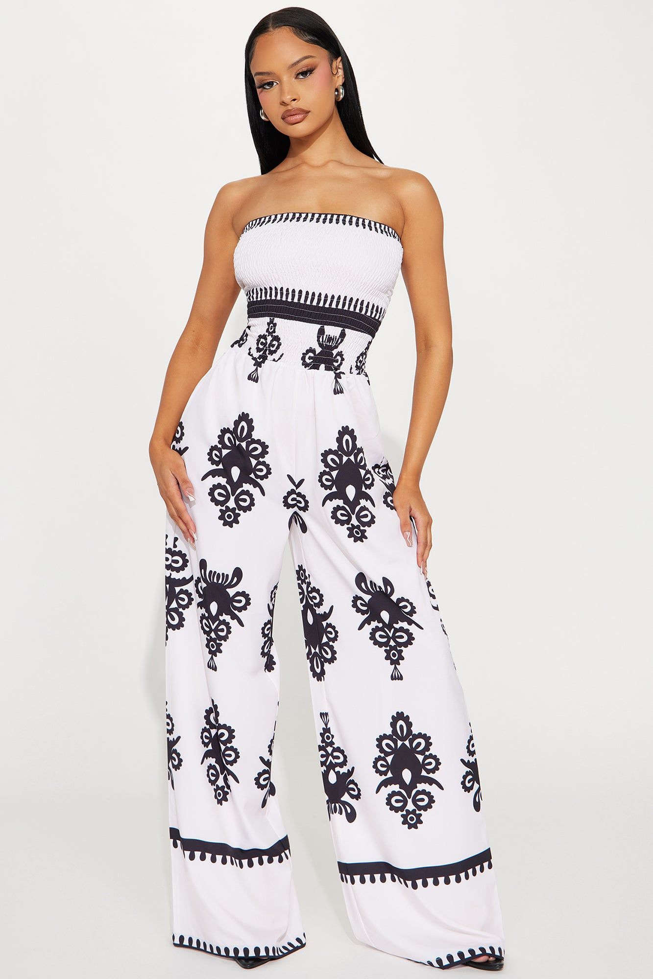 Give Me A Reason Jumpsuit - White sold by Fashion Nova