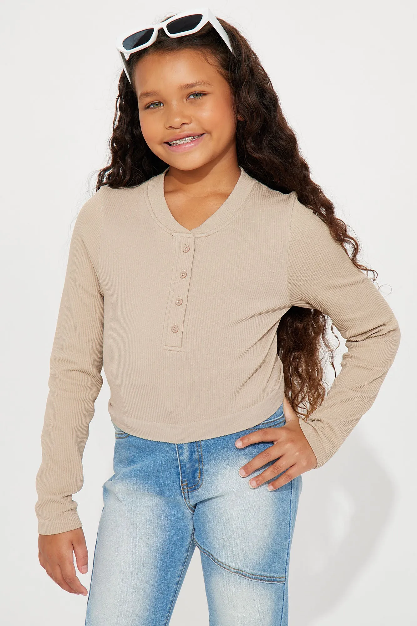 Mini Chynna Seamless Long Sleeve Top - Taupe sold by Fashion Nova