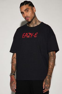 Eazy-E Easy Does It Oversized Short Sleeve Tee - Black sold by Fashion Nova