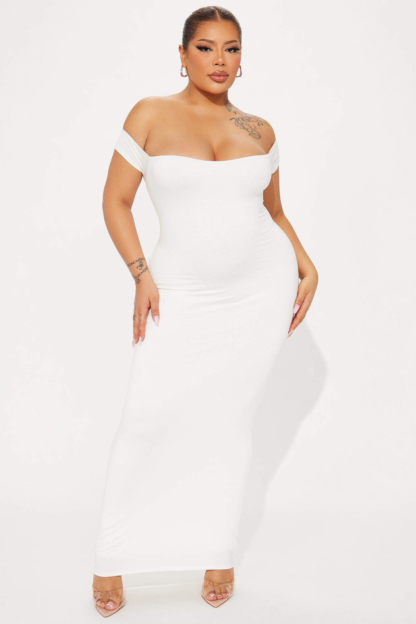 Mina Smooth Double Lined Maxi Dress - Off White sold by Fashion Nova product image thumbnail 4