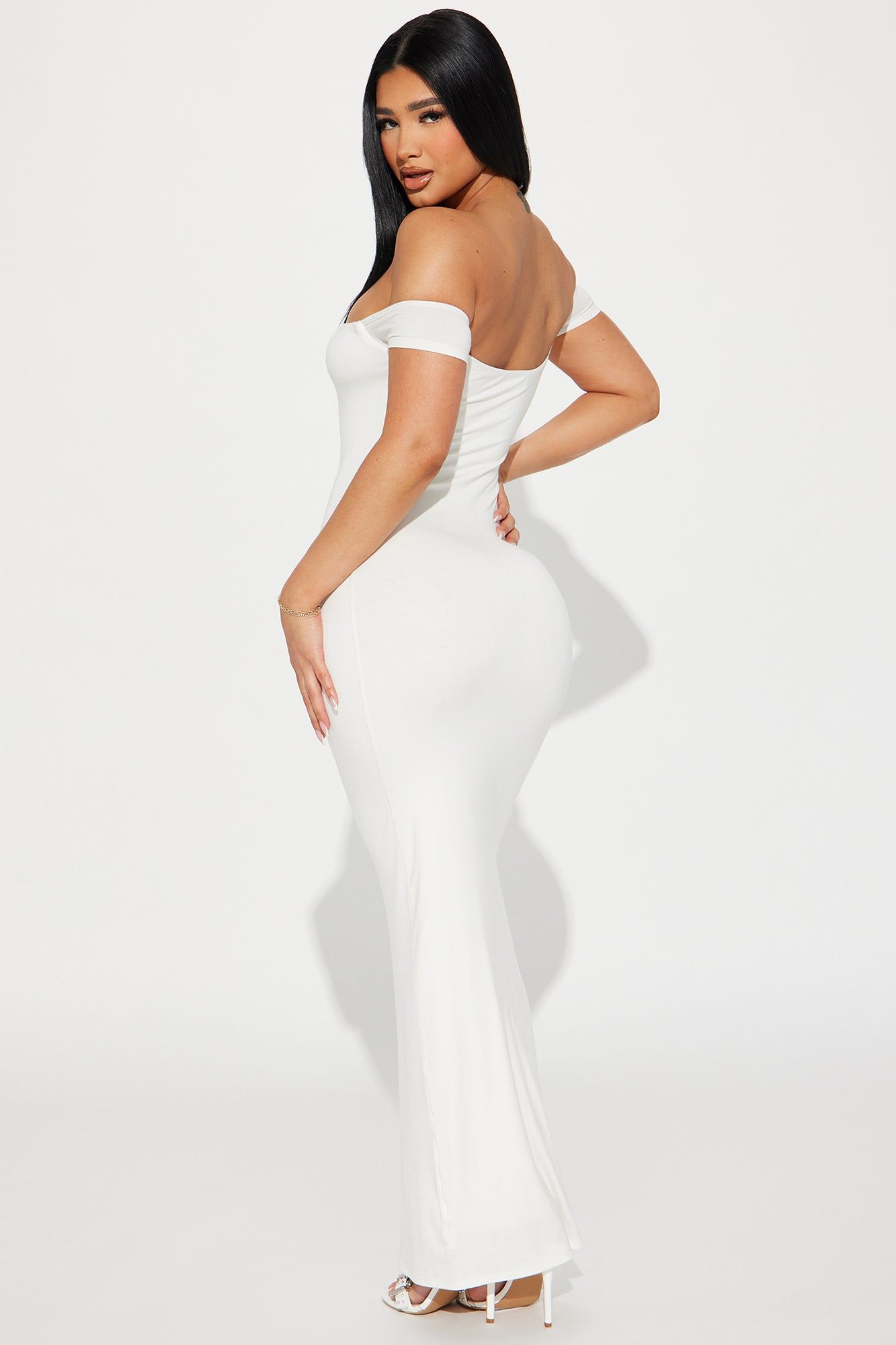 Mina Smooth Double Lined Maxi Dress - Off White sold by Fashion Nova product image thumbnail 3