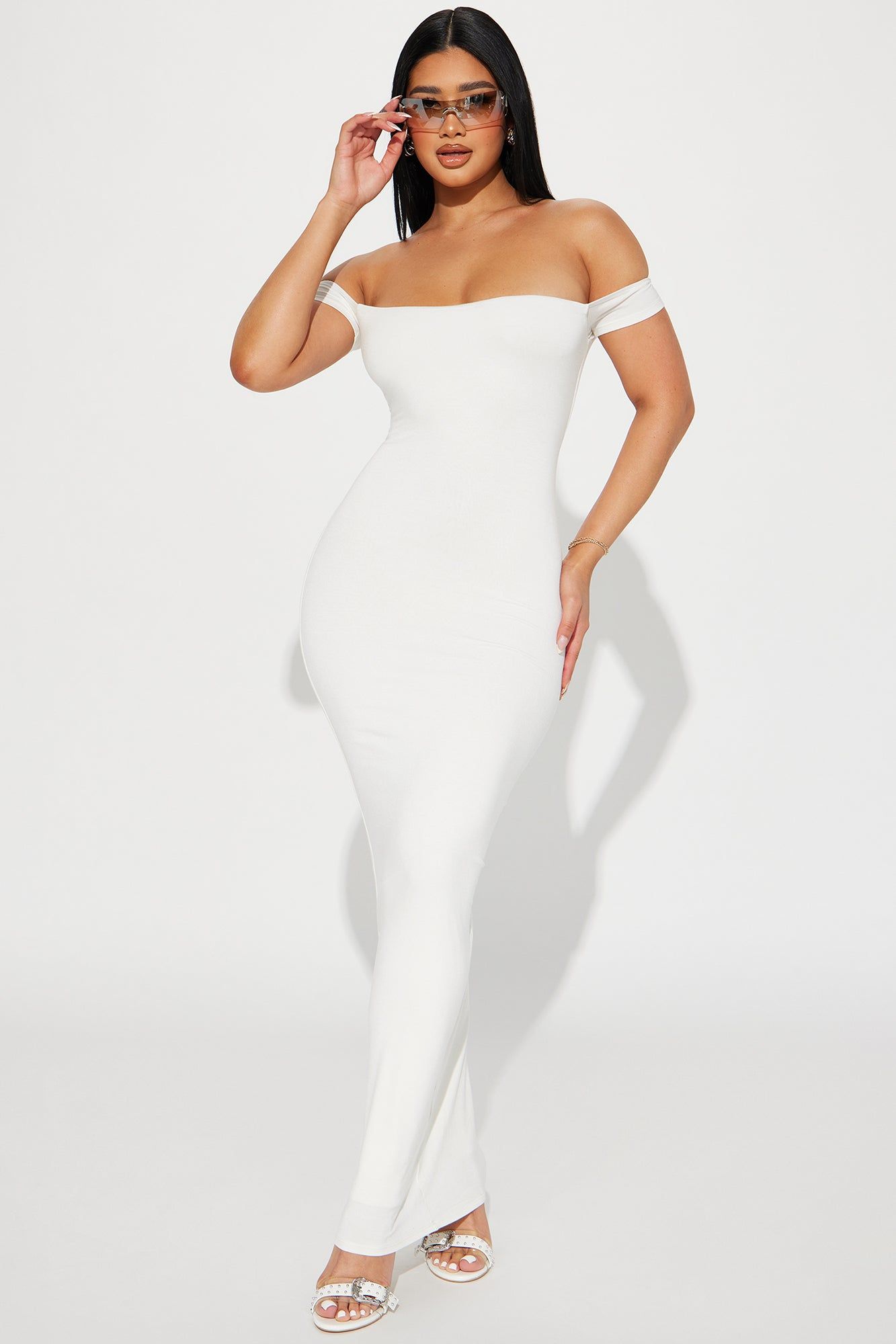 Mina Smooth Double Lined Maxi Dress - Off White sold by Fashion Nova