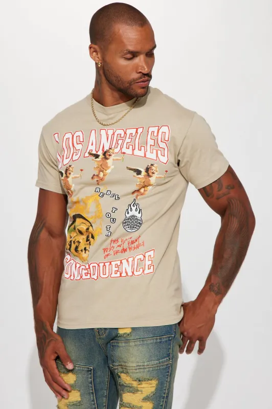 LA Consequence Short Sleeve Tee - Off White sold by Fashion Nova