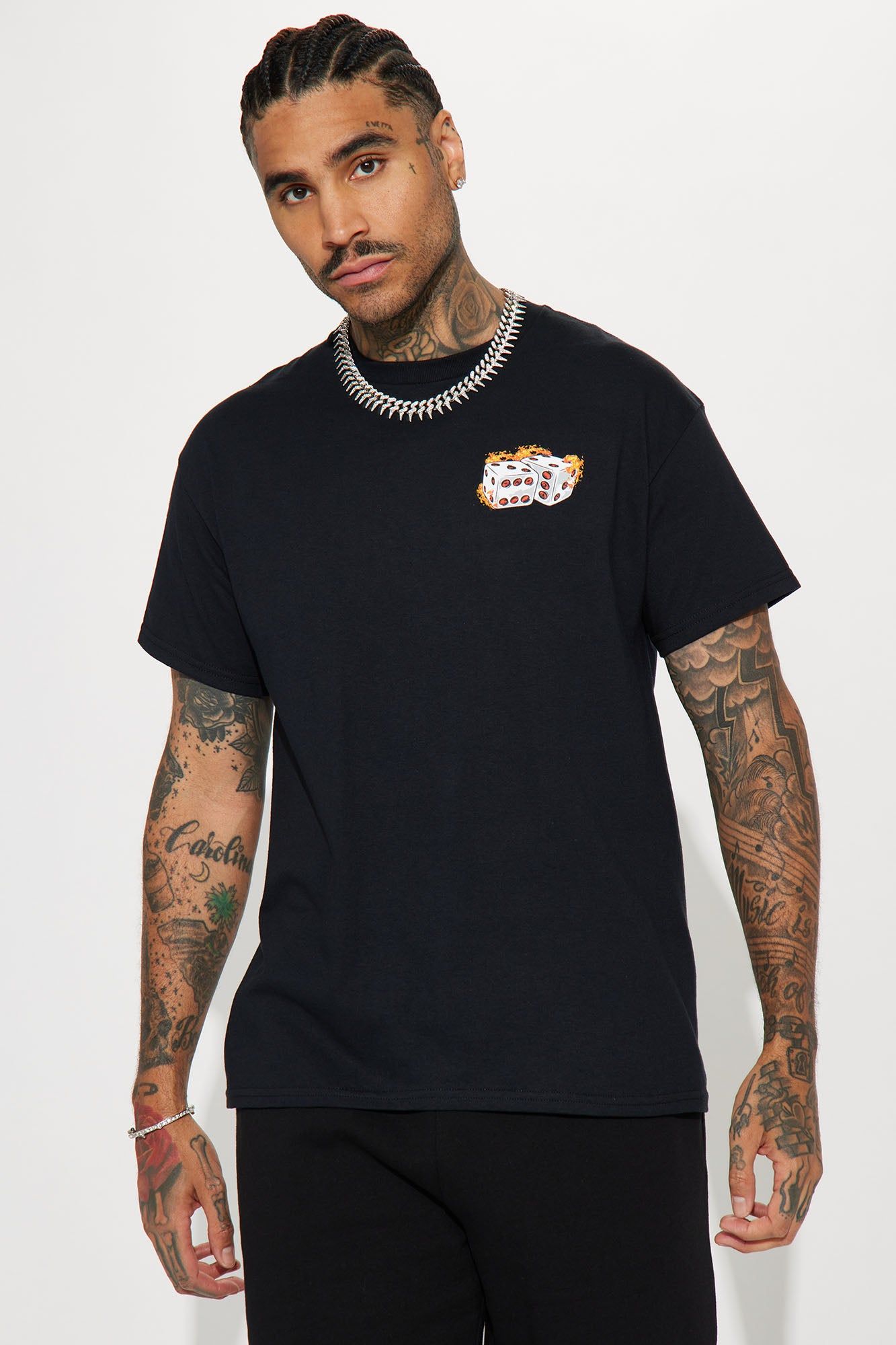 Dice Talk Short Sleeve Tee - Black sold by Fashion Nova product image thumbnail 4