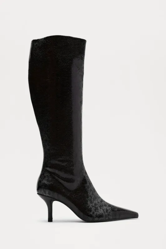 Suki Knee High Boots - Black/combo sold by Fashion Nova