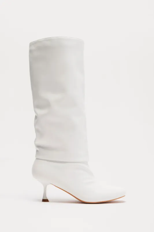 Style Icon Knee High Boots - White sold by Fashion Nova
