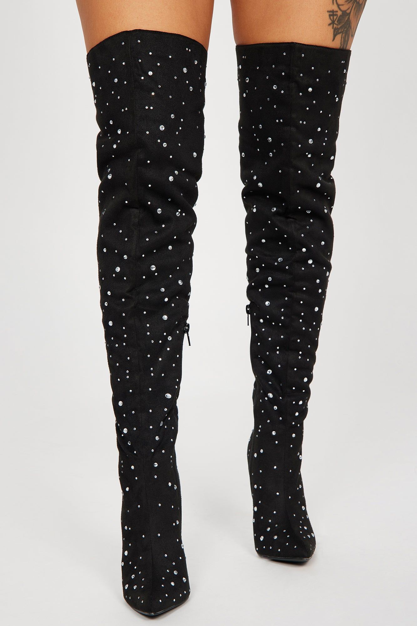 Vienna Embellished Over The Knee Boots - Black sold by Fashion Nova product image thumbnail 2