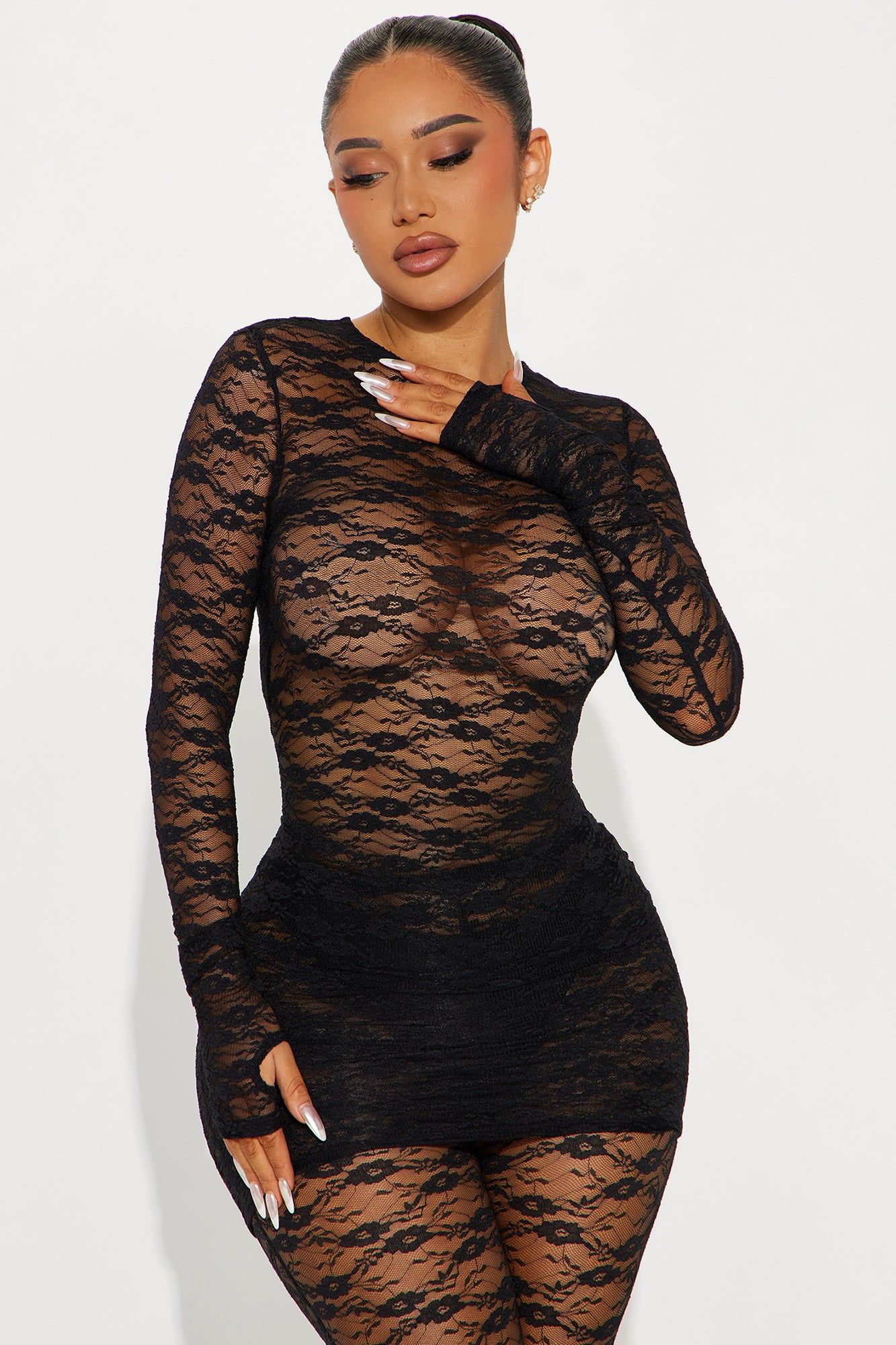 Steal Your Attention Lace Legging Set - Black sold by Fashion Nova product image thumbnail 2