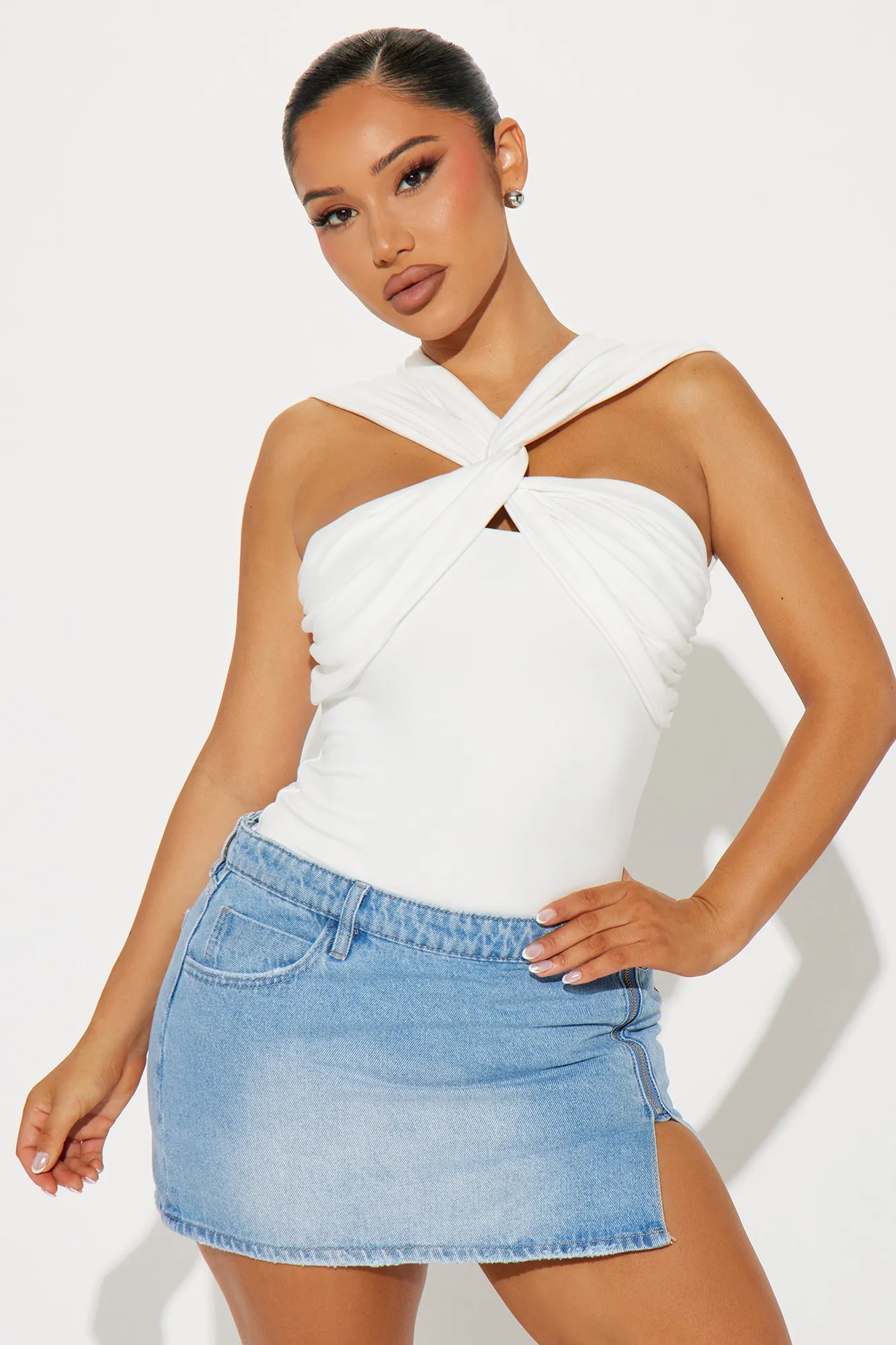Taylor Twist Detail Top - White sold by Fashion Nova