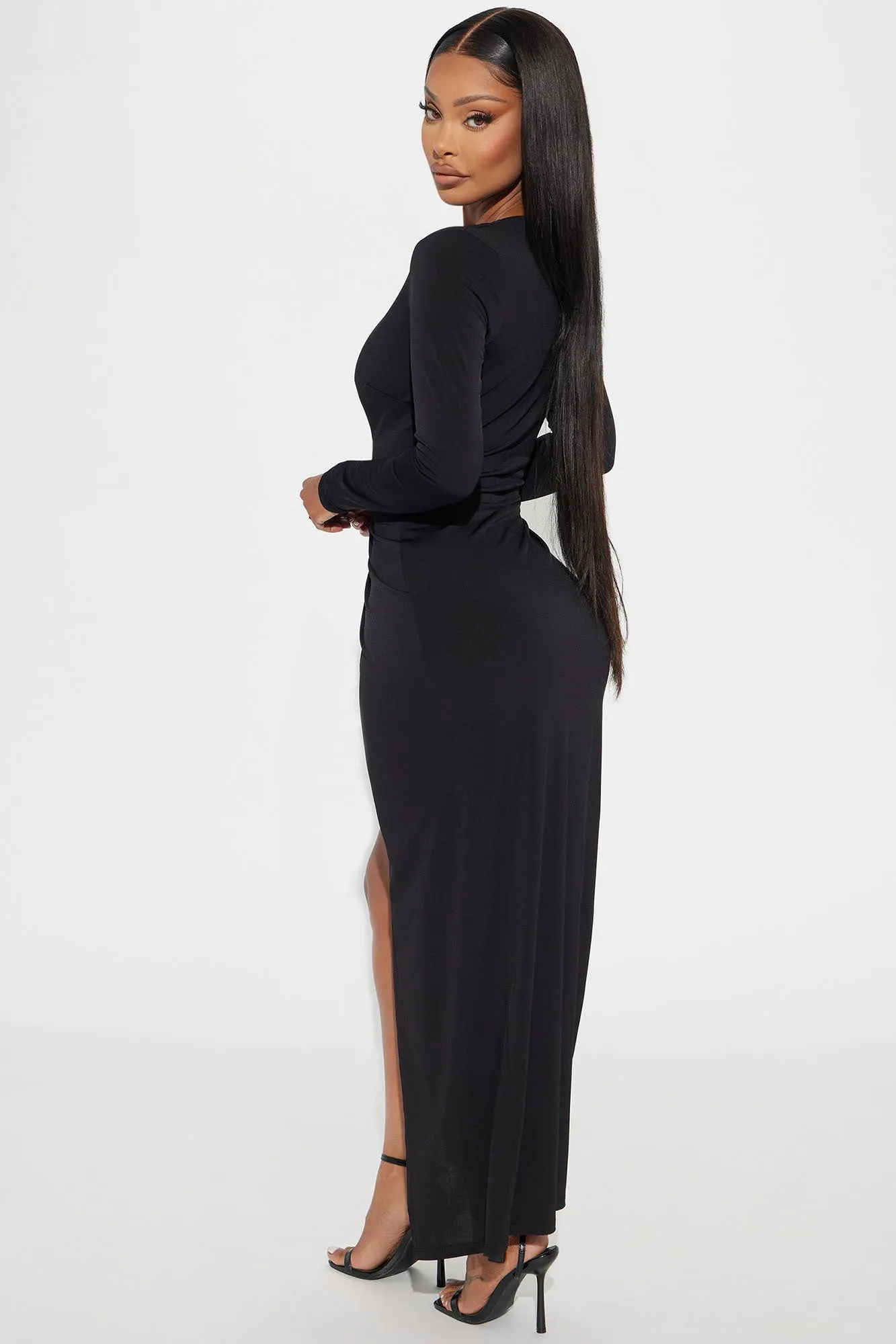 Cassandra Long Sleeve Maxi Dress - Black sold by Fashion Nova product image thumbnail 3