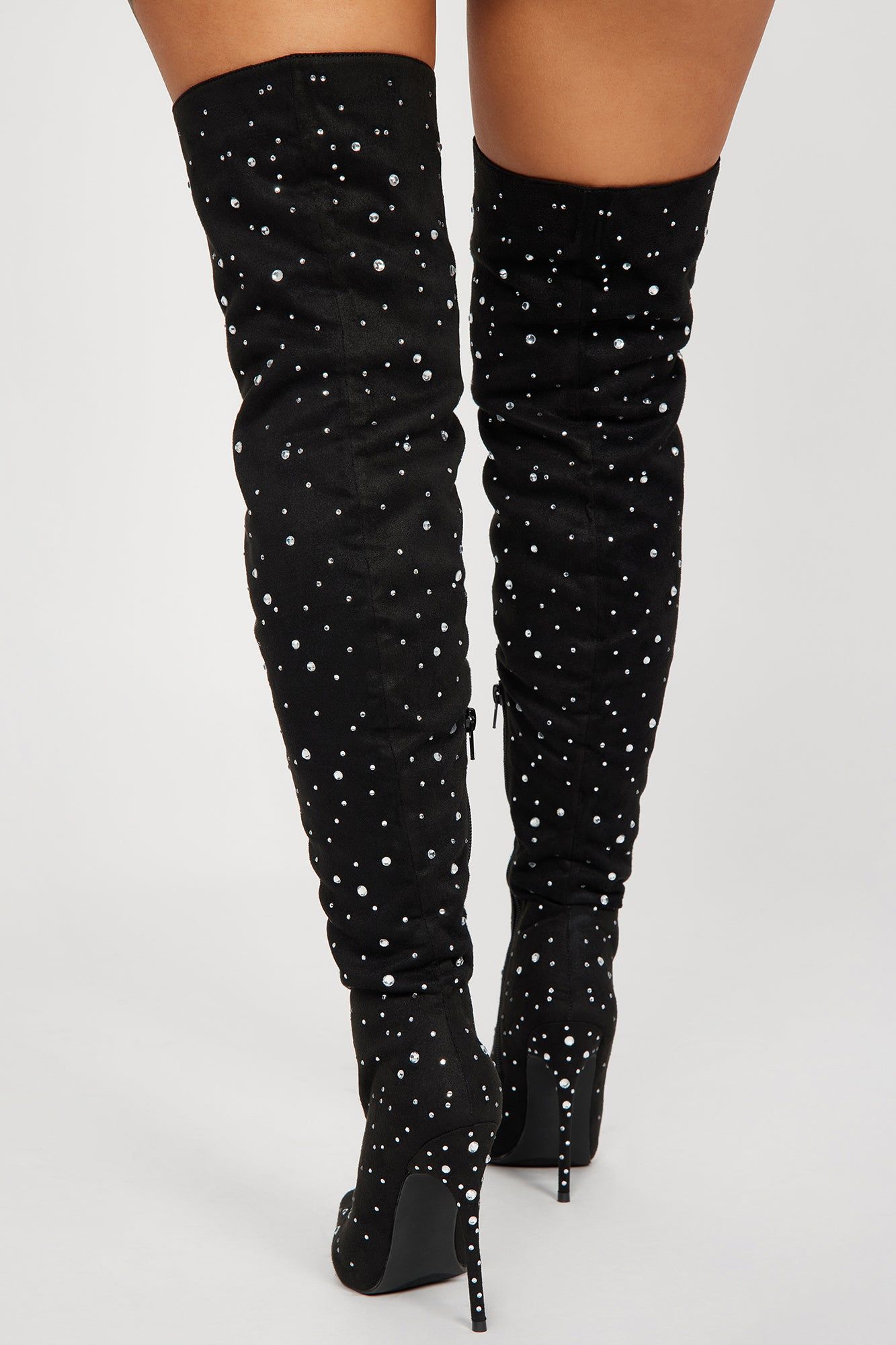 Vienna Embellished Over The Knee Boots - Black sold by Fashion Nova product image thumbnail 4