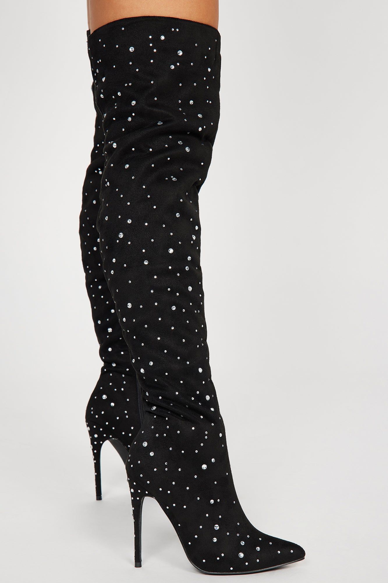 Vienna Embellished Over The Knee Boots - Black sold by Fashion Nova product image thumbnail 3