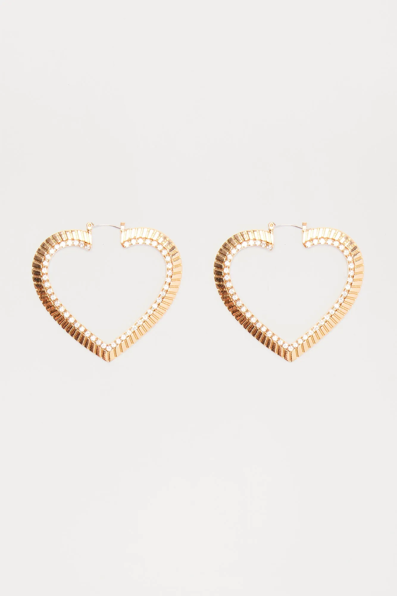 Healthy Heart Hoop Earrings - Gold sold by Fashion Nova
