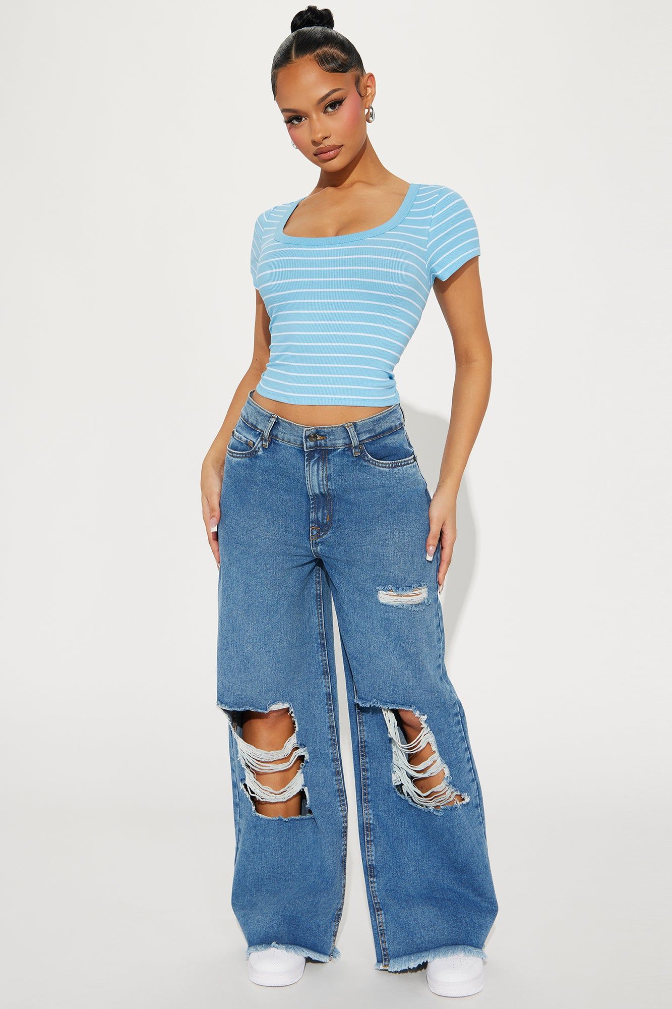 Josie Striped Top - Blue/combo sold by Fashion Nova product image thumbnail 2
