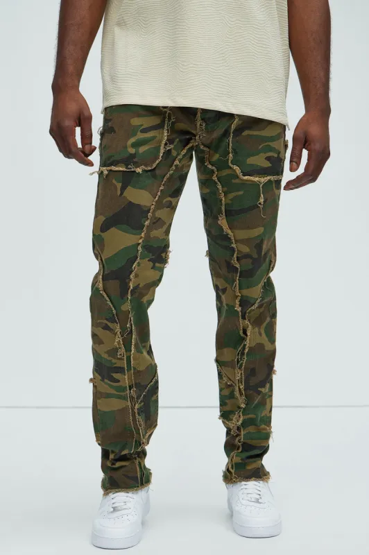 Speak Up Frayed Straight Pants - Camouflage sold by Fashion Nova